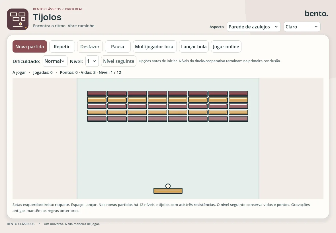 Uma partida de Tijolos